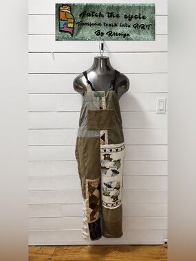 Patch the Cycle by Roselyn Upcycled Patchwork Overalls – Estimated S